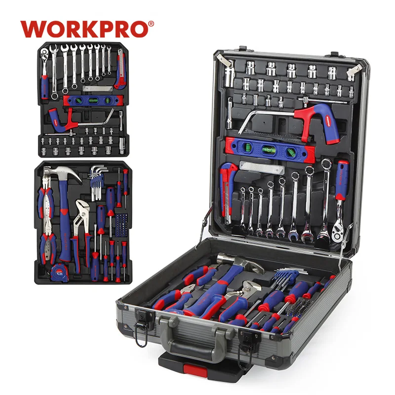 WORKPRO 111PC Тележка Чехол Набор инструментов алюминиевый ящик домашних