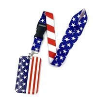 american flag print lanyard for keys camera whistle cool id badge holder neck straps hang rope mobile phone accessories gifts