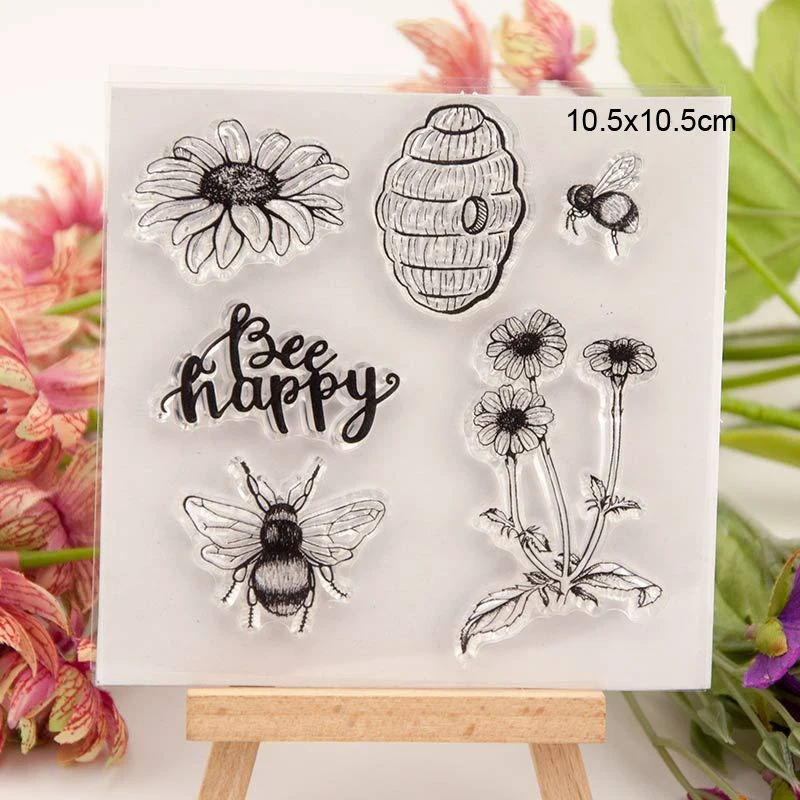 Счастливые прозрачные штампы Bee новинка 2019 скрапбукинг резиновый штамп