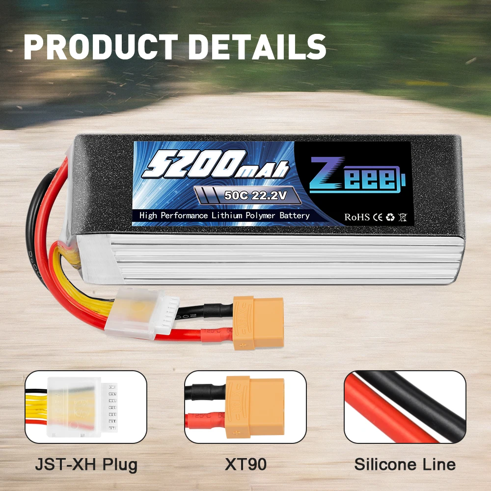 zeee rc lipo батарея 50c 5200 мач 222 в 6s lipo батарея