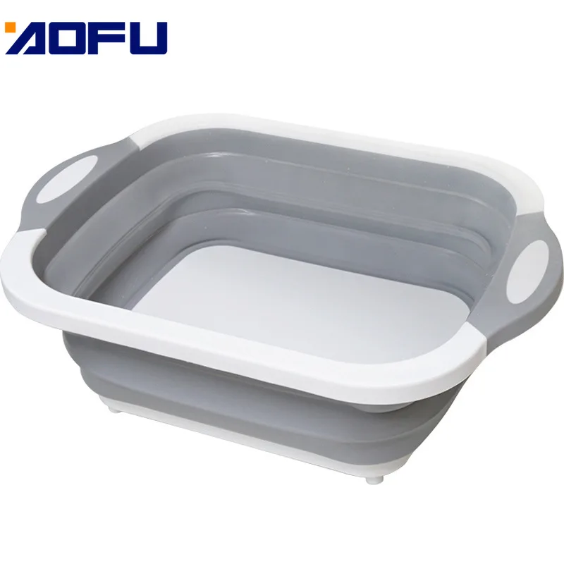 

Draining Basket Cutting Board Foldable Cutting Basket Washing Sink Drain 3 In 1 Multifunctional Portable Vegetable