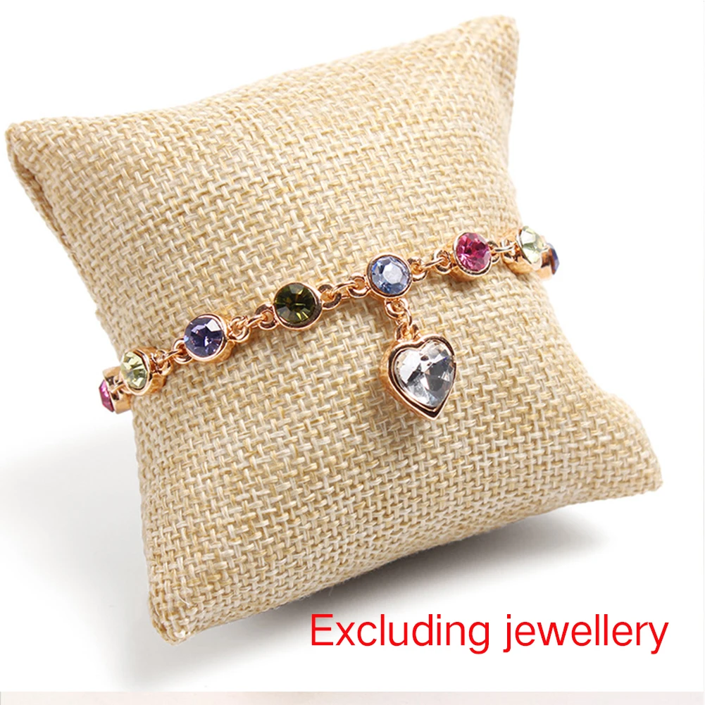

2pcs Small Pillow Displaying Mini Jewelry Storage Bracelet Holder Watch Earring Practical Linen Soft