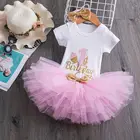 Платье-пачка для маленьких девочек на 1 год, праздвечерние вание 1 года, наряды для крещения, костюмы принцессы для девочек 12 месяцев