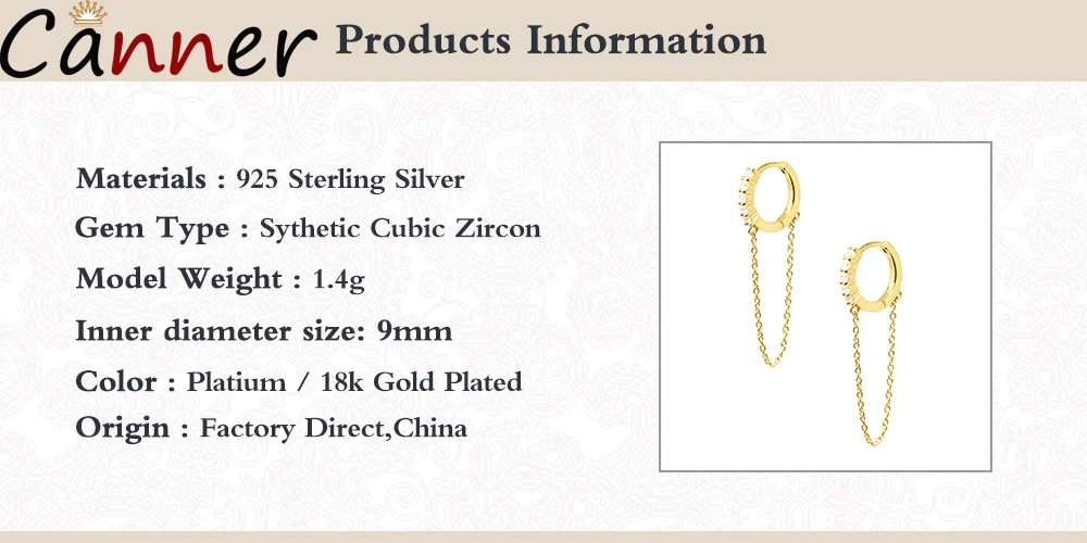 

BOAKO 925 Sterling Silver Stud Earrings Round Zircon Inlaid Personality Tassel Chain Clause Earrings For Women Silver Jewelry C8