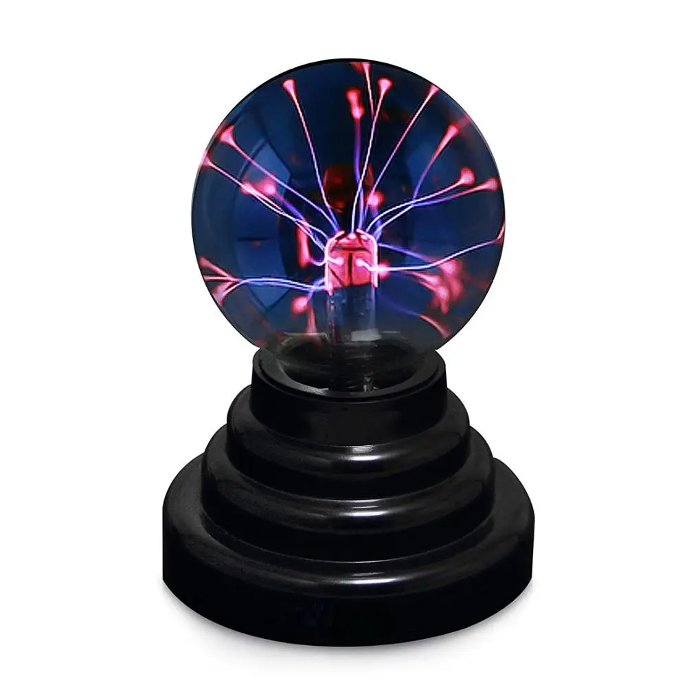 Red Light 3 Inch Магический плазменный стеклянный шар настольная лампа сенсорный звуковой чувствительный Сфера Lightning домашний декор научный ночник украшение для детской комнаты - Цвет: Red Light 3 Inch