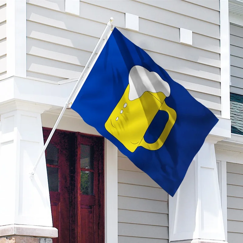 3x5 Ft Beer Mug Flag Vivid Color UV Fade Resistant Canvas Header Brass Grommets Polyester | Flags