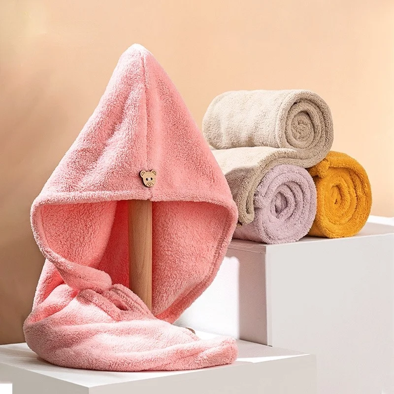 

Hair Drying Hat Microfibre After Shower Hair Quick-dry Wrap Womens Girls Lady'S Towel Cap Turban Head Wrap Bathing Accessories