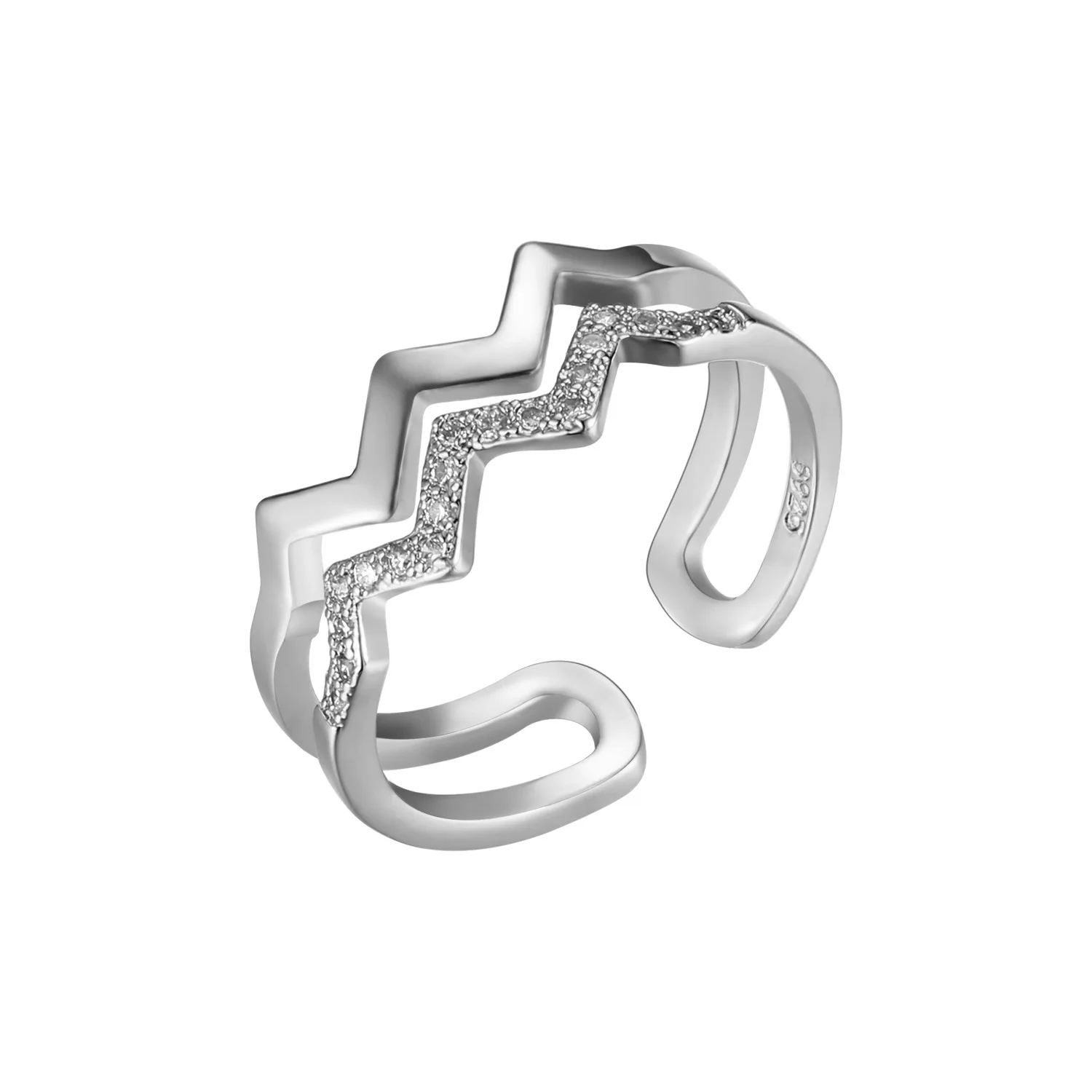

New simple fashion shiny Zircon Ladies adjustable middle knuckle ring student jewelry ring