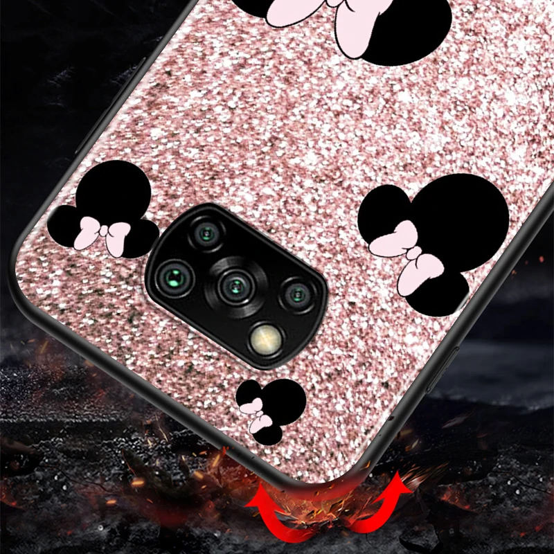 Cute Mickey Mouse For Xiaomi Civi Mi Poco X4 X3 NFC F3 GT M4 M3 M2 X2 F2 Pro C3 4G 5G Black Soft TPU Phone Case silicone Cover