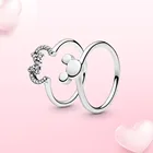 Женское кольцо из серебра 925 пробы, с бантом и мышью