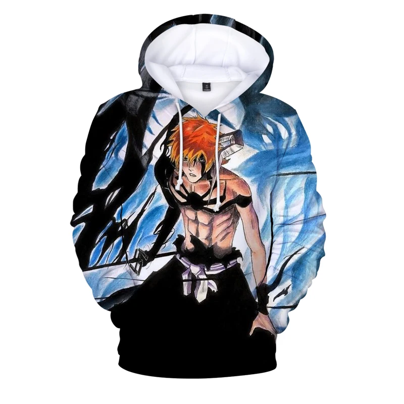 

Hot Sale Men Hoodies BLEACH Anime 3d Sweatshirts Autumn Winter Casual Hoodie Harajuku Long Sleeve Men Bleach Cool Streetwear