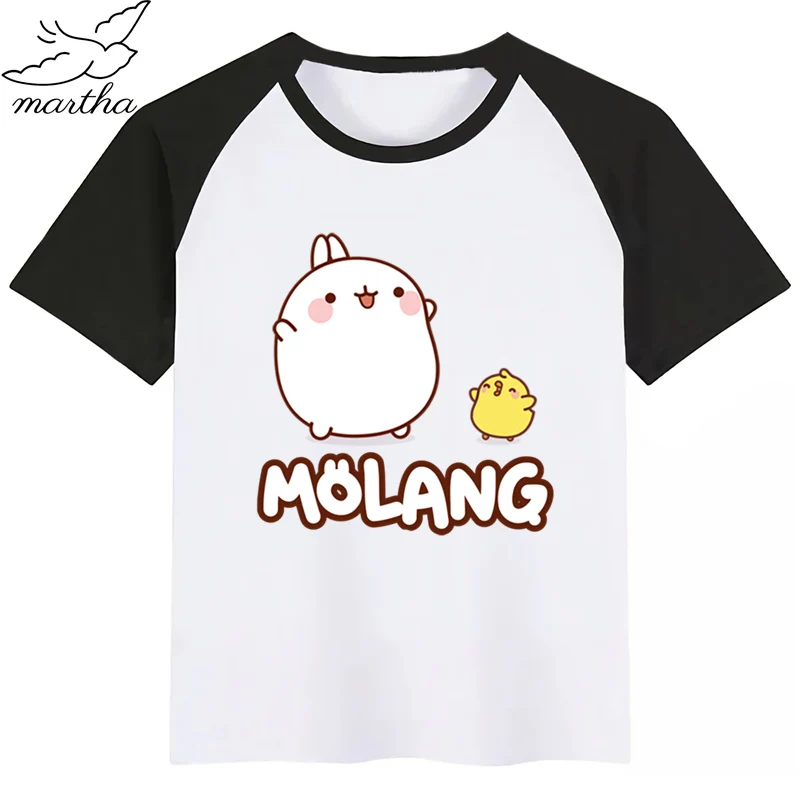 Мультфильм моланг и пиупиу милый кролик Футболка с круглым вырезом Повседневная