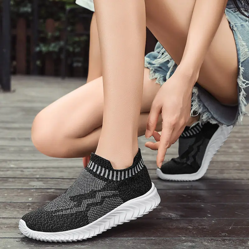 

Hot Summer Pink Women Running Sneakers Slip On Sport Shoes Women Big Size 35-43 Lightweight Women Sock Sneakers zapatillas mujer