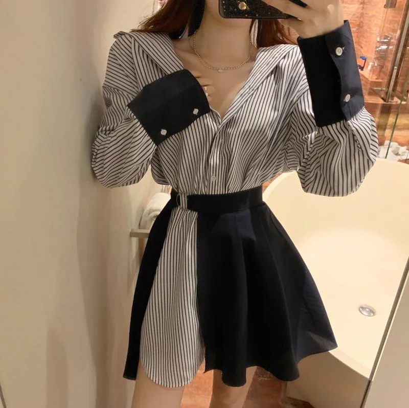 Женское кружевное платье в стиле ретро комплект из 2 предметов Корейском весна