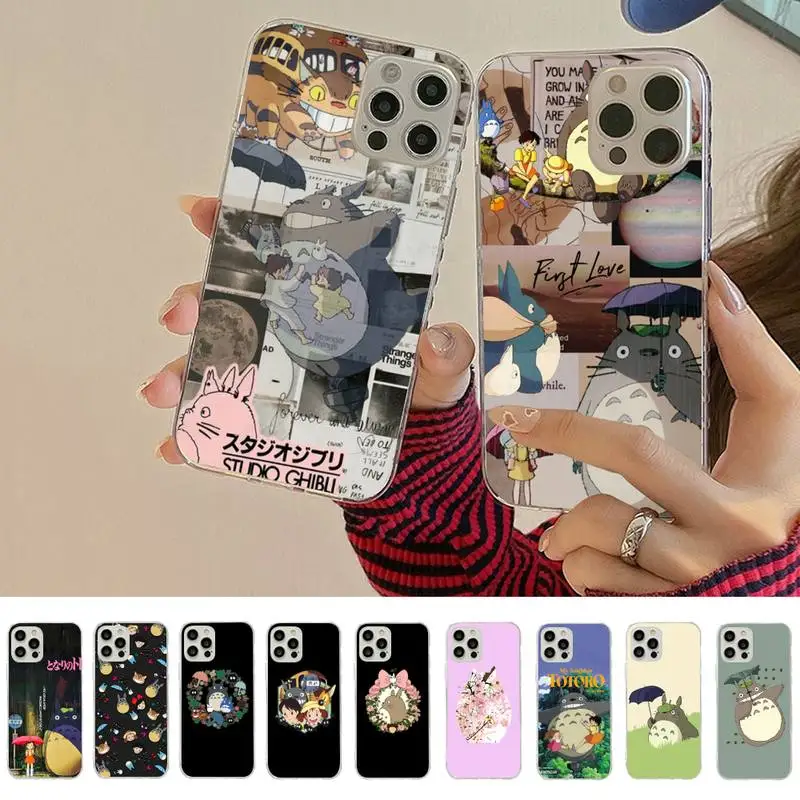 

Japan Anime Totoro Phone Case for iPhone 11 12 13 mini pro XS MAX 8 7 6 6S Plus X 5S SE 2020 XR cover