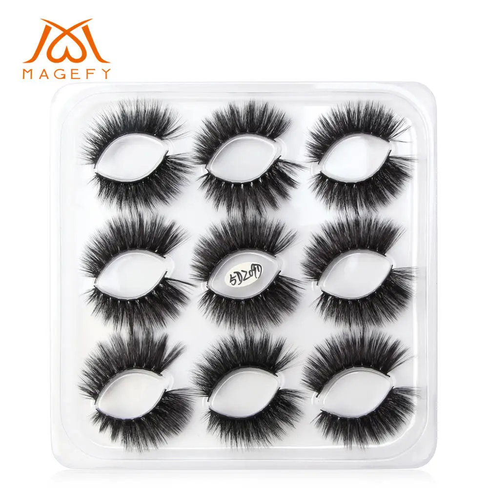 9pairs pack-5DZ09D 5/7/9/10 пар в комплекте; 3D норковые ресницы длинные накладные ресницы в виде натуральных пышный объем тонкими поддельные клей для наращивания ресниц Макияж торговля - Цвет: 9pairs pack-5DZ09D