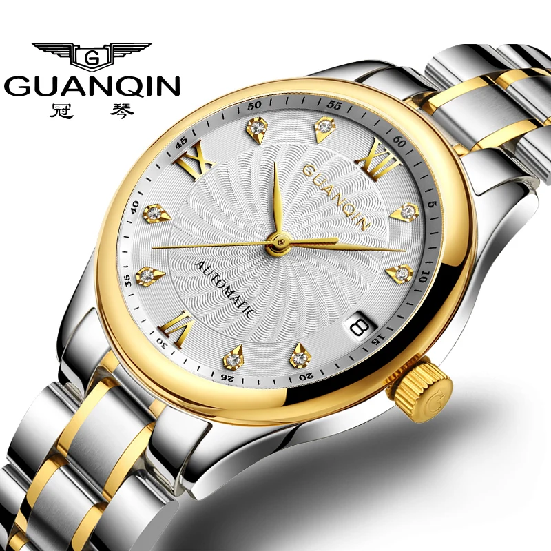 

Женские часы GUANQIN, роскошные Брендовые Часы, повседневные Модные ультратонкие, новый дизайн, золотистые, серебристые, стальные, водонепрони...