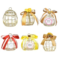 mini retro hollow birdcage chocolate boxes baby shower favor gift boxes for guests wedding souvenir