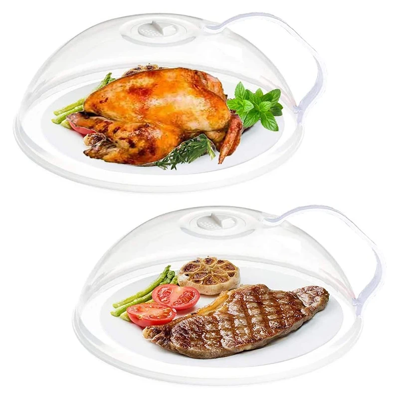 

Microwave Splatter Cover, Microwave Plate Cover Guard Lid With Steam Vents Keeps Microwave Oven Clean-2 Pack