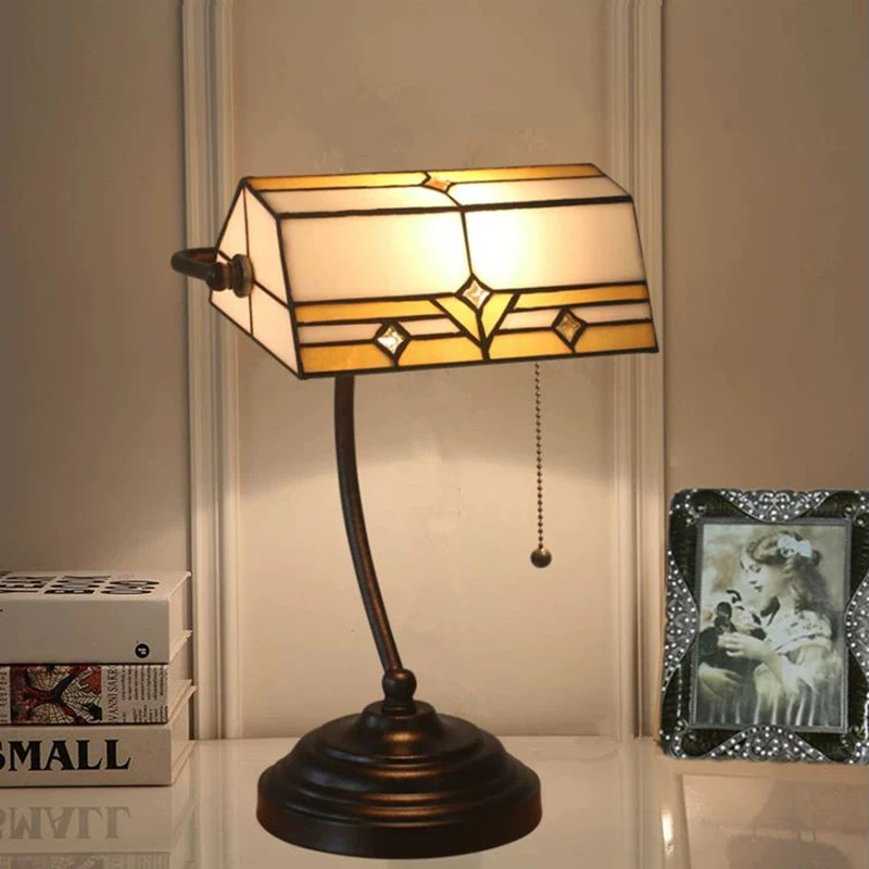 WOERFU новая настольная лампа Тиффани Американский ретро-светильник для спальни