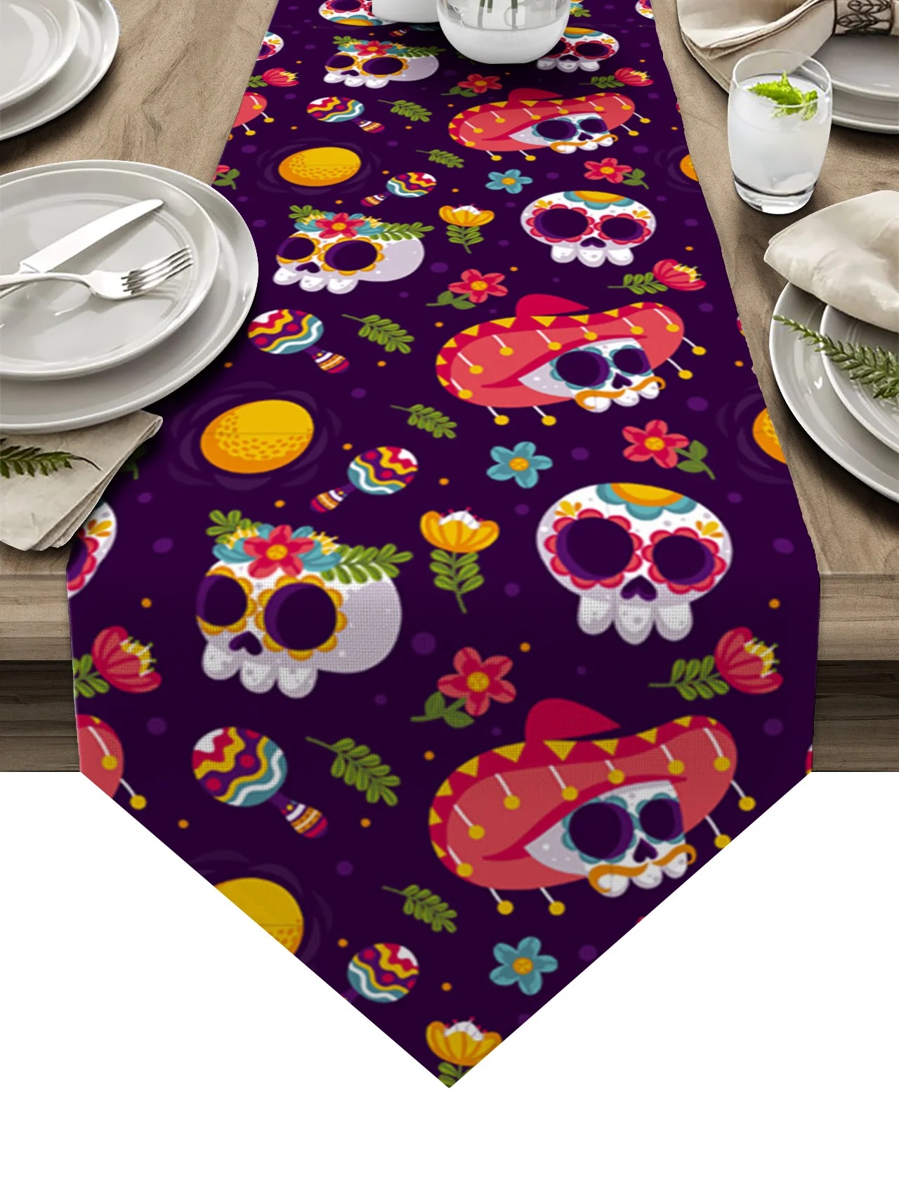 

Skull Hat Table Runners Home Dining Coffee Table Decor Table Cloth Wedding Decoration Table Cover