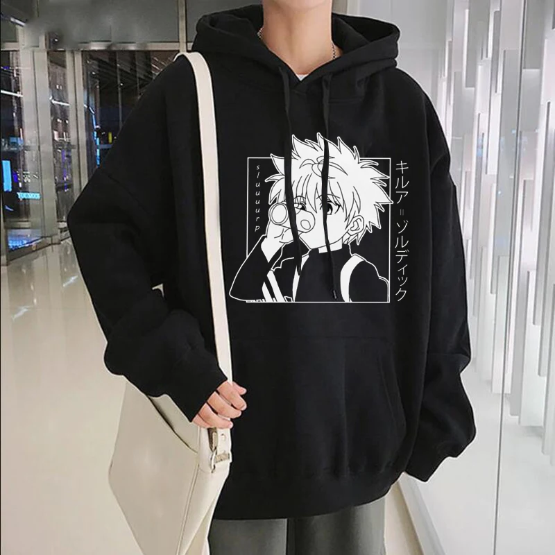 

Anime Hunter X Hunter Killua Eyes Killua HxH Hoodies Harajuku Style Hunter X Hunter Sweatshirts Oversized Hoodies Women/men