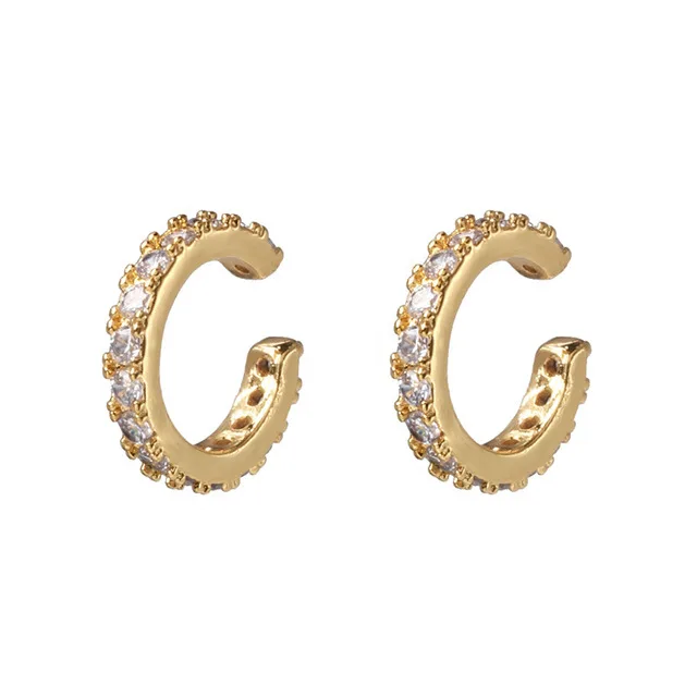 2pcs Style 5 Женские CZ серьги «Радуга» кубический цирконий набор манжет для ушей для женщин трендовые золотые Huggie Клипсы Серьги Кафф ювелирные изделия из кристаллов - Окраска металла: 2pcs Style 5