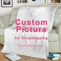 Benutzerdefinierte Flanell Decke Personalisierte Fleece Decken für Sofa Geschenk Angepasst DIY Dropshipping Druck auf Nachfrage