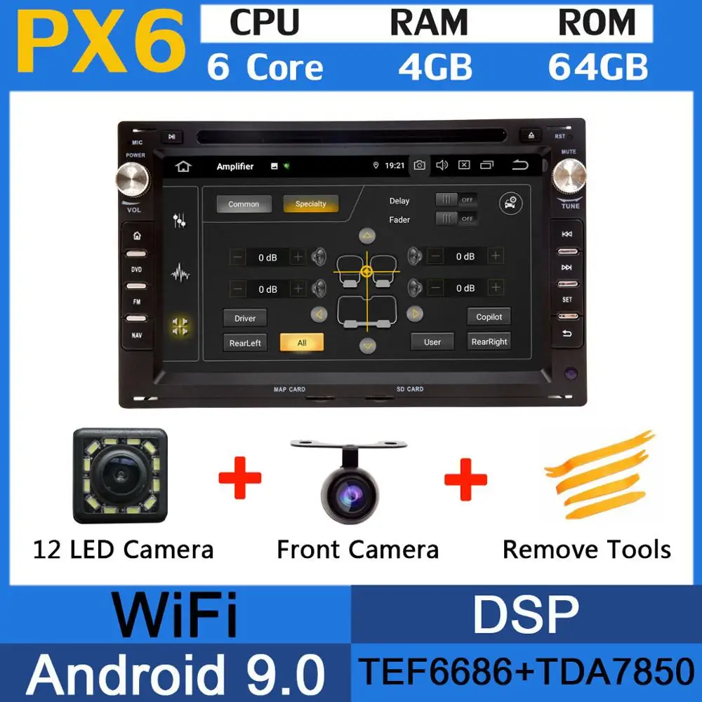 PX6 PX6 Восьмиядерный Android 9,0 4 Гб+ 64 Гб USBx5 для Volkswagen VW Bora Polo MK3 MK4 Passat B5 MK5 Sharan GOLF IV Jetta автомобильный радиоприемник gps - Цвет: PX6