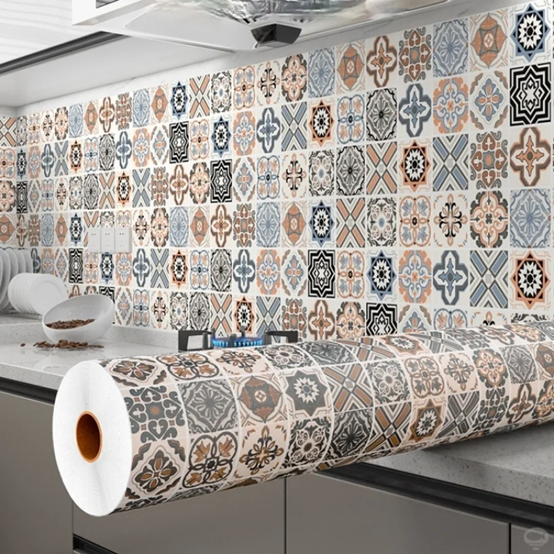 

Обои для кухни, высокотемпературная клейкая самоклеящаяся фольга, водостойкая Наклейка на стену для ванной, кухни, домашний декор