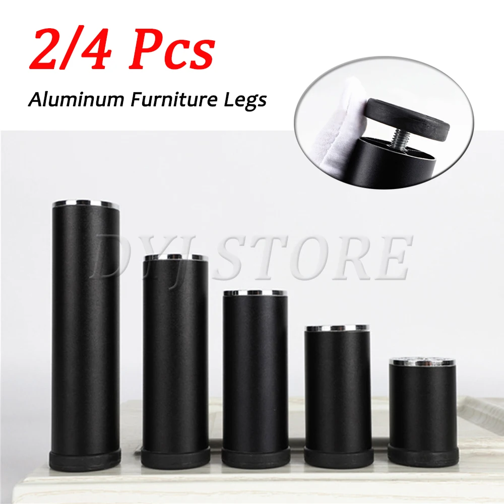 

2/4 Pcs Multi-size Adjustable Metal Furniture Legs Aluminum Furniture Support Legs For Cabinet Sofa Counter tv stands beds Black
