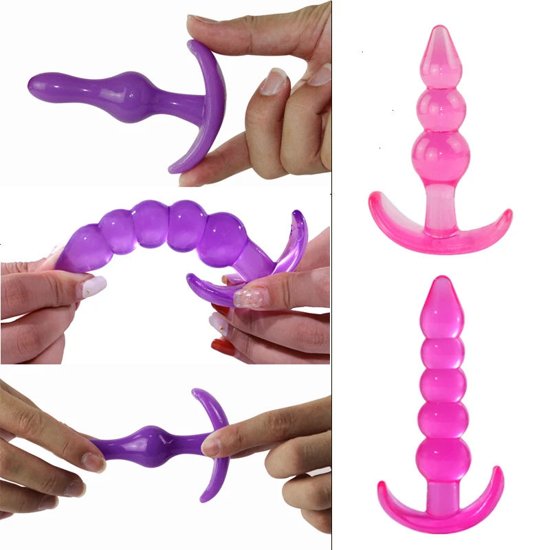 Анальные шарики Желейная Анальная пробка Массажер для точки G Силиконовые