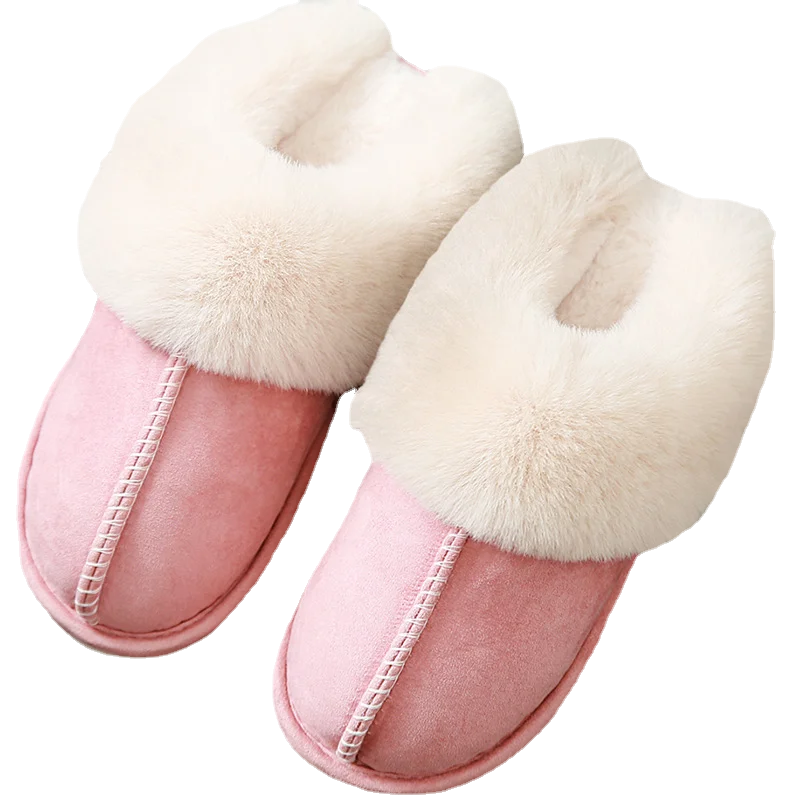 

2021 Winter Couple Slippers Suede Cotton Keep Warm Soft Comfortable Wood Slippers Home Casual Couples Thick Wool Slippers