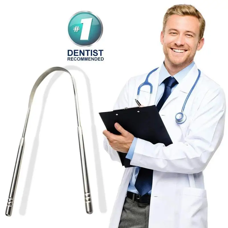 

1pc Steel Tongue Coating Cleaner Cleaning Coated Tongue Clean Toothbrush Dental Oral Care Tool