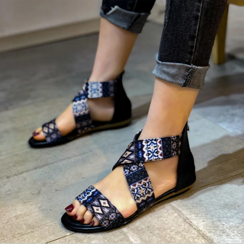 

Summer women sandals slippers Casual Fashion All-match Flat-bottomed Slope with Open Toe Bohemian Roman Sandals Women XM251