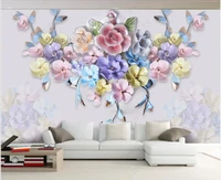 3d wallpaper with custom photo mural embossed fashion flowers in the living room decoration 3d photo wallpaper on the wall