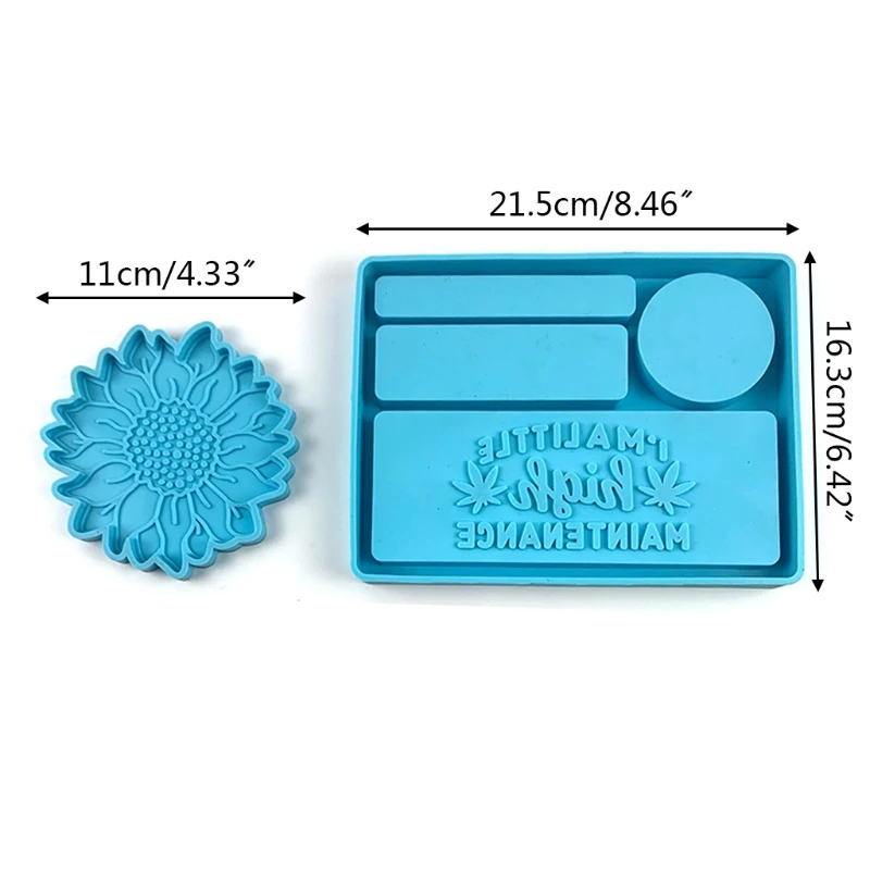 

1 Set Rolling Tray Epoxy Resin Mold Jewelry Storage Holder Silicone Mould DIY Crafts Serving Board Plate Cup Mat Coaster Home