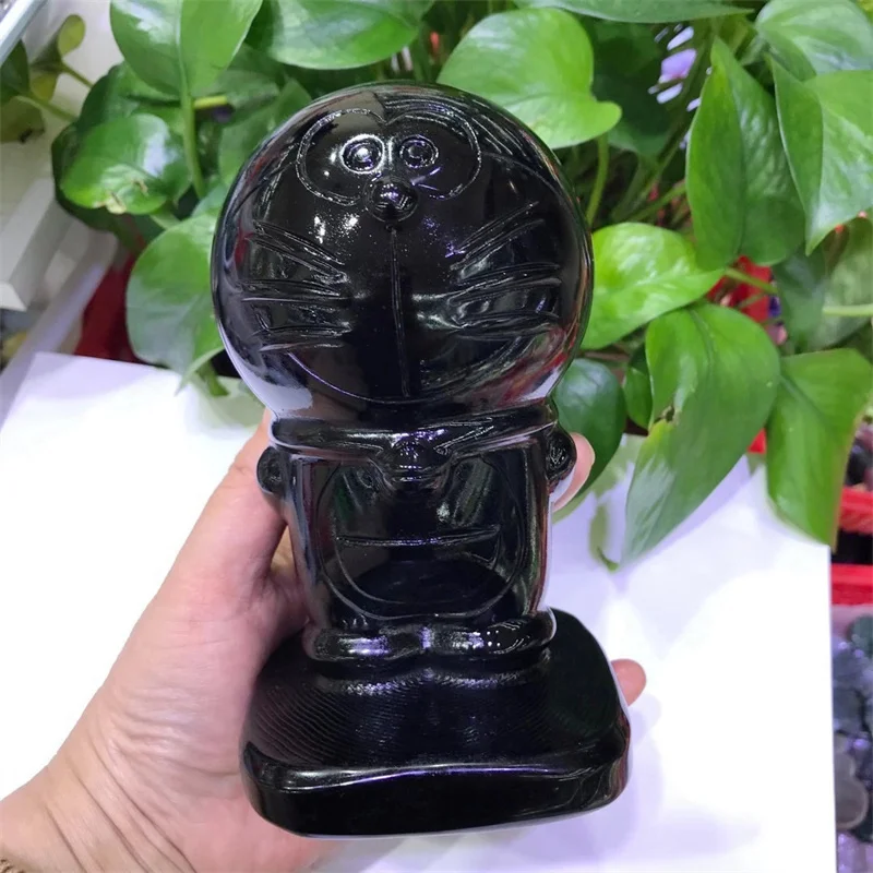 

1 шт. натуральный обсидиан, ручная работа, мультяшный полированный кристалл, лечебный камень, домашний декор, креативные рождественские подарки для детей