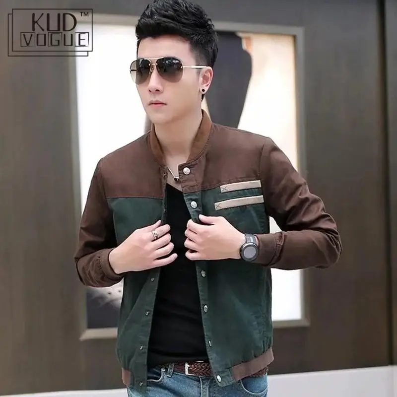 Куртка мужская осенне-зимняя с воротником-стойкой из хлопка | Мужская одежда