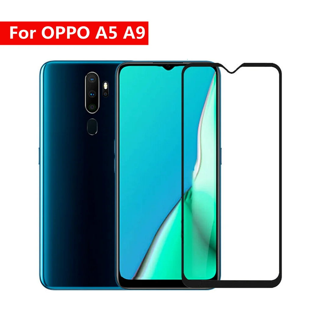 

Ультратонкое изогнутое закаленное стекло 9D для OPPO A5 A9, защита экрана, Защитное стекло для OPPO A5 A9 9H, закаленное стекло