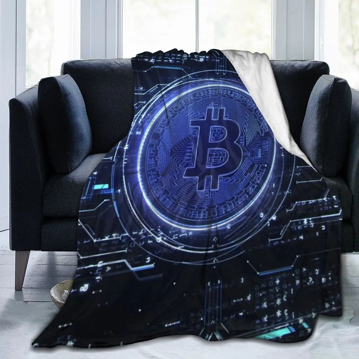 

Manta de franela impresa con personalidad de Bitcoin en 3D, Sábana, ropa de cama, funda suave, decoración textil para el hogar,