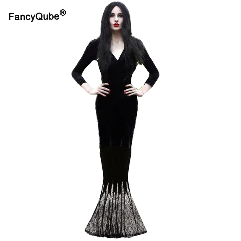 Костюм для косплея Morticia adдамс на хэллоуин сексуальный готический женский костюм
