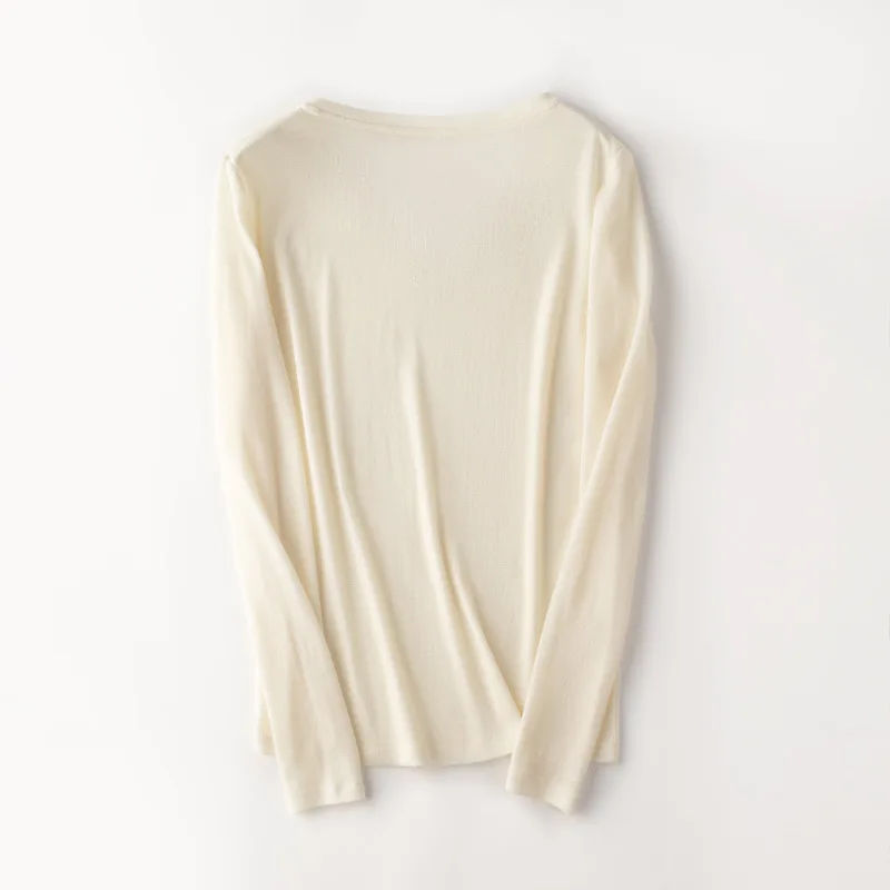 Свитер из 100% шерсти мериноса женский осенне-зимний вязаный с длинным рукавом в