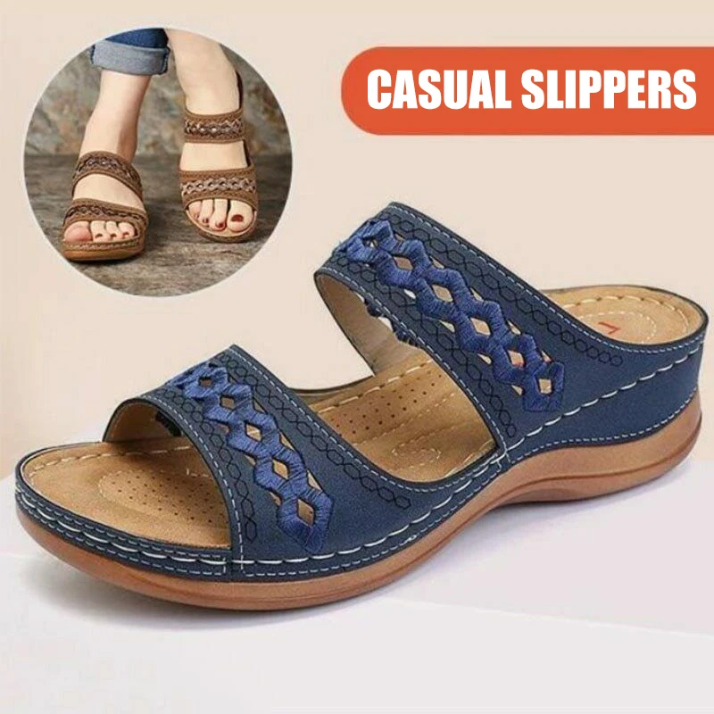 

Новинка; Женские открытые сандалии с открытым носком; Повседневные Дышащие сандалии на танкетке; Тапочки