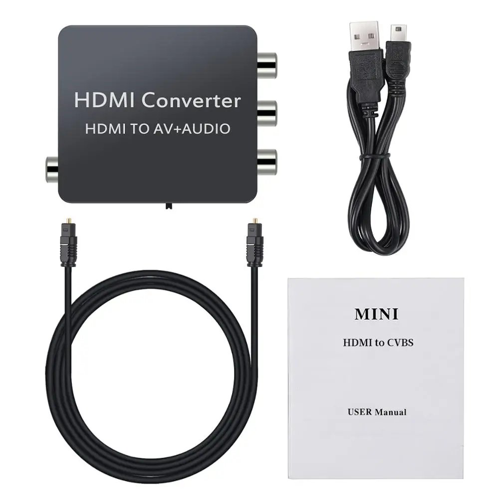 PROZOR HDMI Совместимость с AV 3RCA CVBS композитный видео конвертер в + аудио Toslink Spdif
