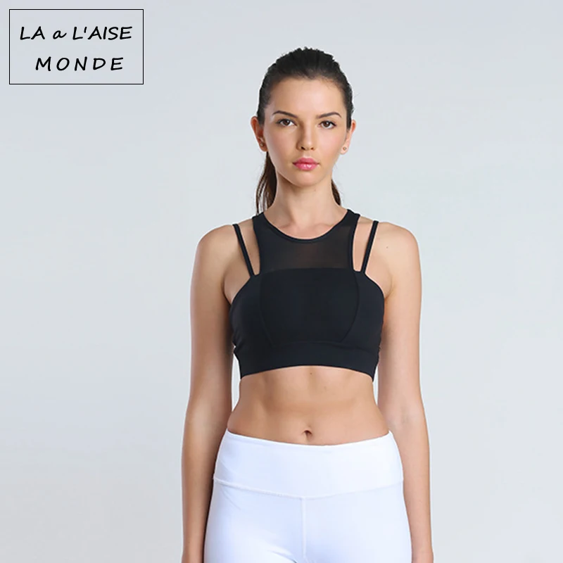 

Fitness Women Sexy Mesh Sports Bra Gym Breathable Shockproof Running Bra High Impact Sport Yoga Bra Top Sujetador Deportivo
