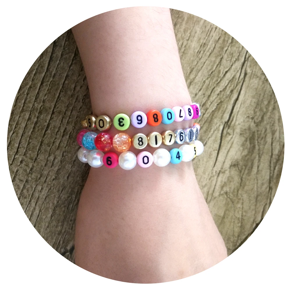 Акриловые бусины с цифрами 6 стилей 200 шт. 7 мм круглые разделители для шармов DIY