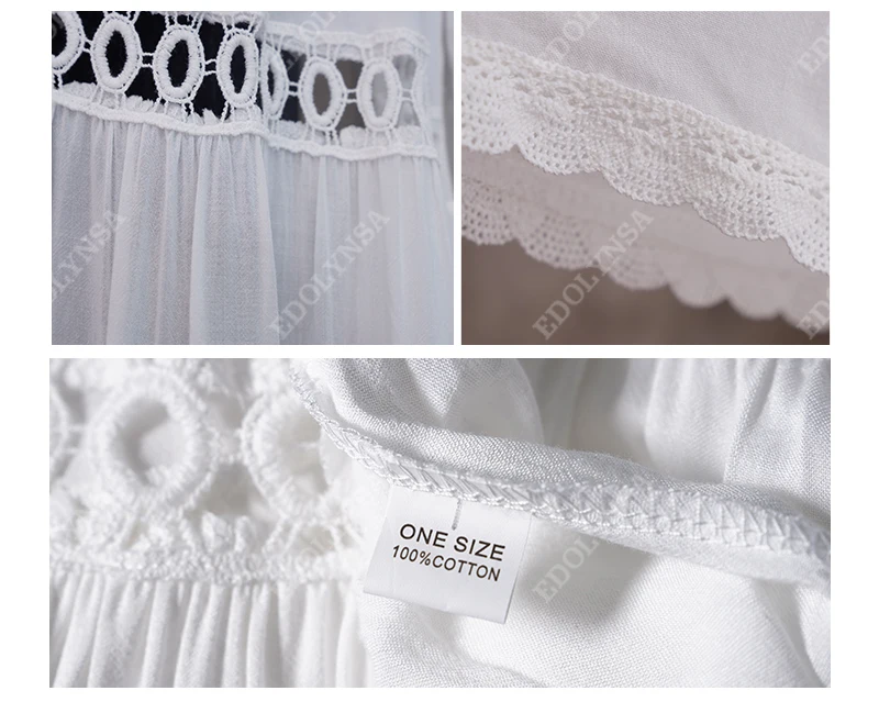 Повседневное свободное летнее пляжное платье белая хлопковая Туника размера плюс женская пляжная одежда сексуальное открытое Мини платье для вечеринки vestidos N429
