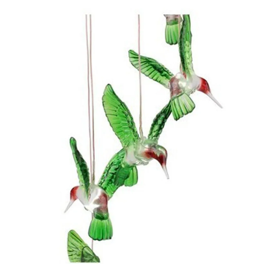 

Led Solar Hummingbird Wind Chime Light Porch Terrace Garden Living Room Hanging Decor Color-changing Horticultural Lighting#W