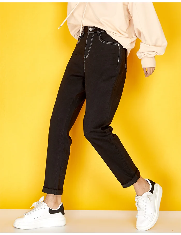 LEIJIJEANS, Новое поступление, Осенние повседневные стильные свободные женские джинсы-шаровары размера плюс со средней талией, длинные гибкие хлопковые джинсы 7150